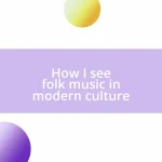 How I see folk music in modern culture
