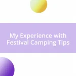 My Experience with Festival Camping Tips