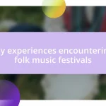 My experiences encountering folk music festivals