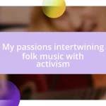 My passions intertwining folk music with activism