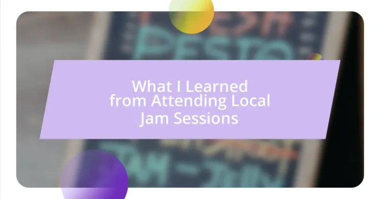 What I Learned from Attending Local Jam Sessions